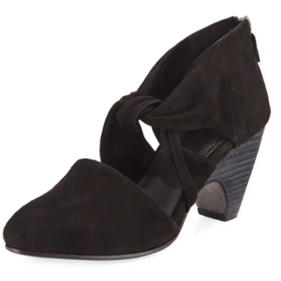 Eileen Fisher Mary Knotted Suede Cutout Zip Pumps 9.5 - Picture 1 of 8